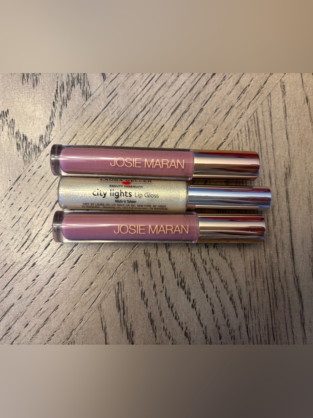 Josie Maran & Laura Geller Lip Gloss Trio NWT